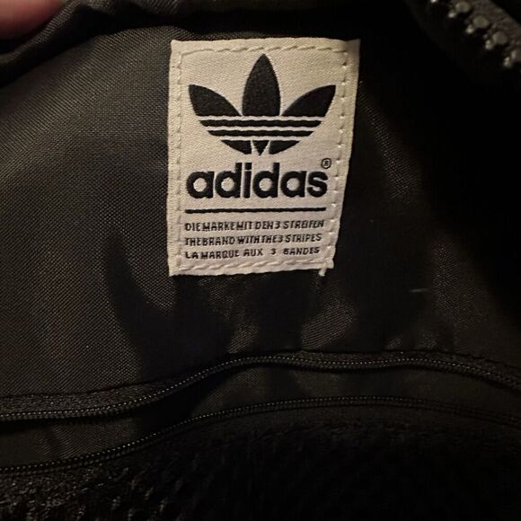 Black Leather Adidas Backpack Gold 3 Stripes 12 in - Picture 5 of 6